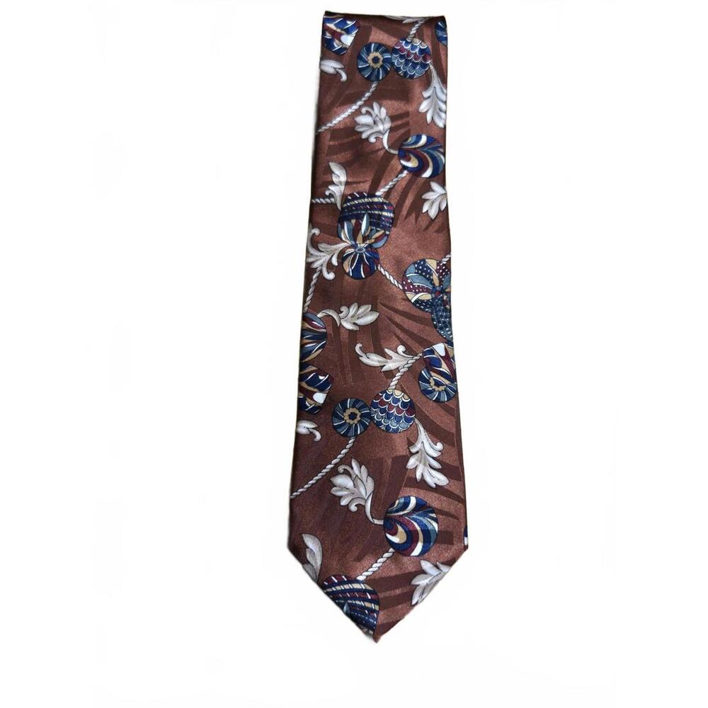 Boston Traders Brown Patterned Silk Tie